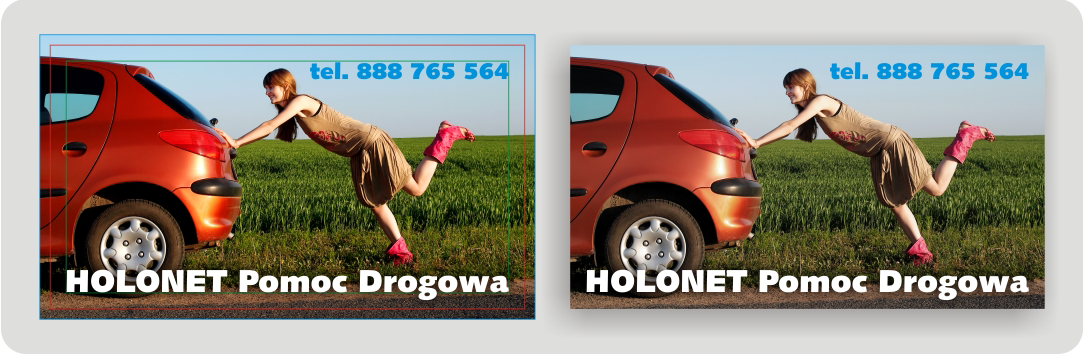 Po lewej plik wyświetlany na ekranie monitora, po prawej kolory na gotowym wydruku Po lewej plik wyświetlany na ekranie monitora, po prawej kolory na gotowym wydruku